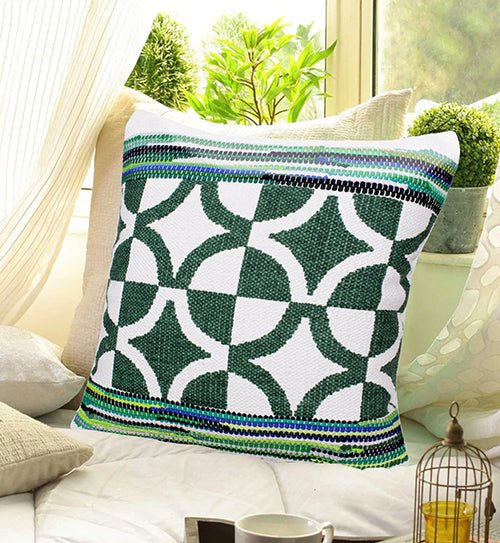 Mindy 07744GRI Green/Ivory Pillow - Rug & Home