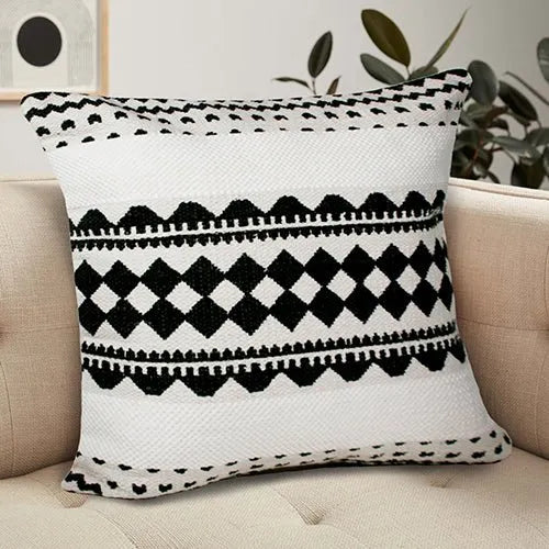 Mindy 07752IOB Ivory/Black Pillow - Rug & Home