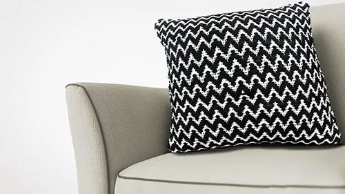 Modern Motif 07742BLI Black/Ivory Pillow - Rug & Home