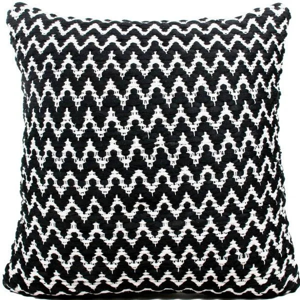 Modern Motif 07742BLI Black/Ivory Pillow - Rug & Home