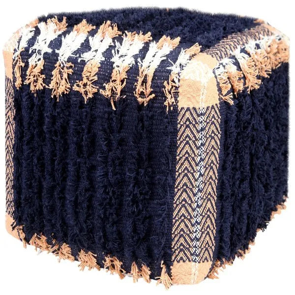 Monarch 34036NAV Navy Pouf - Rug & Home