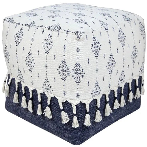 Monarch 34037NAV Navy Pouf - Rug & Home