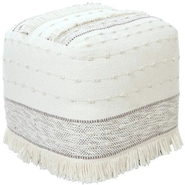 Monarch 34039BEI Beige Pouf - Rug & Home