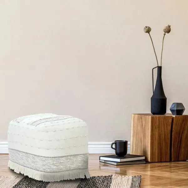 Monarch 34039BEI Beige Pouf