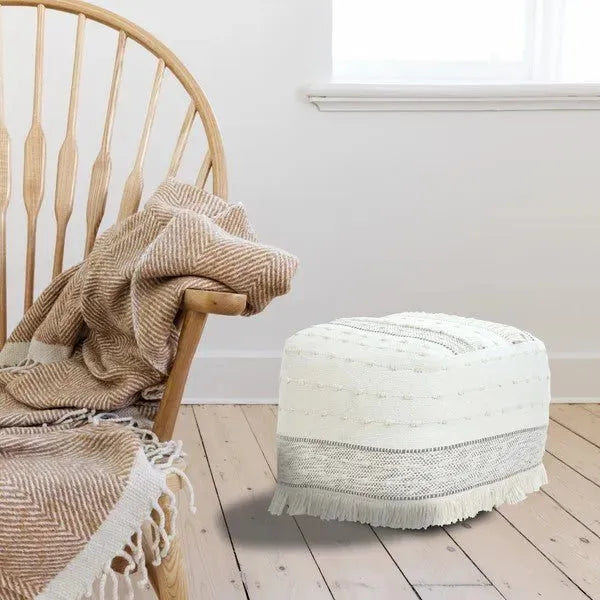 Monarch 34039BEI Beige Pouf