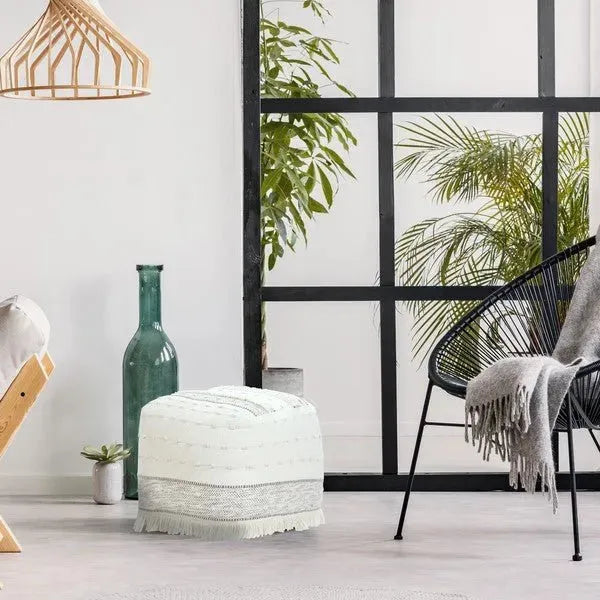 Monarch 34039BEI Beige Pouf