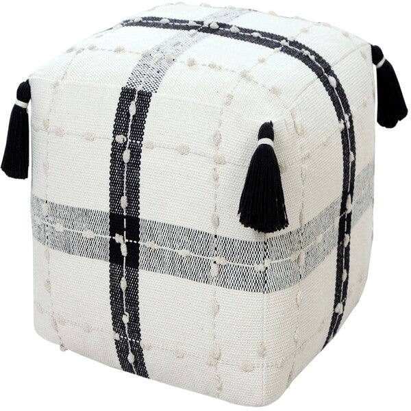 Monarch 34040BLK Black Pouf - Rug & Home