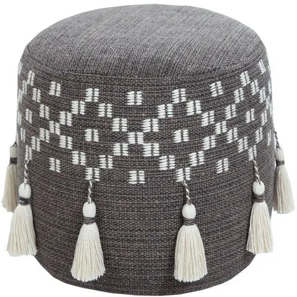 Monarch 34041GRY Grey Pouf