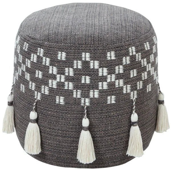 Monarch 34041GRY Grey Pouf - Rug & Home