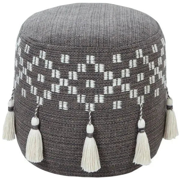 Monarch 34041GRY Grey Pouf