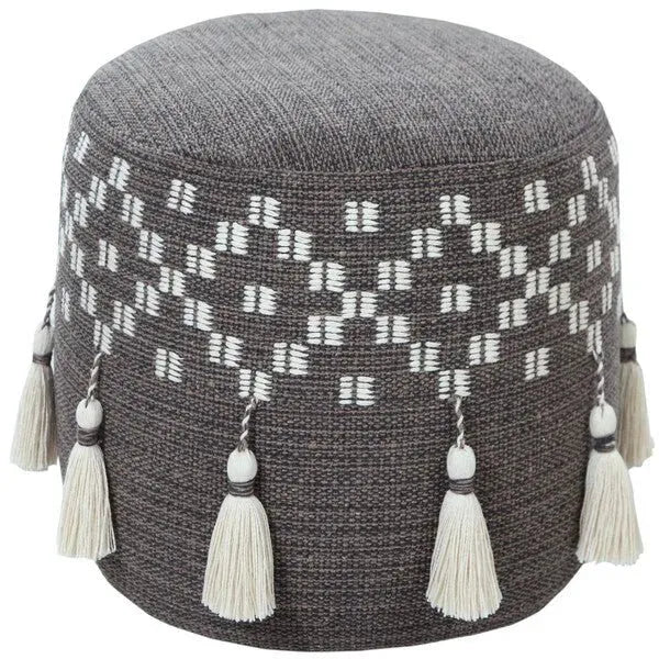 Monarch 34041GRY Grey Pouf