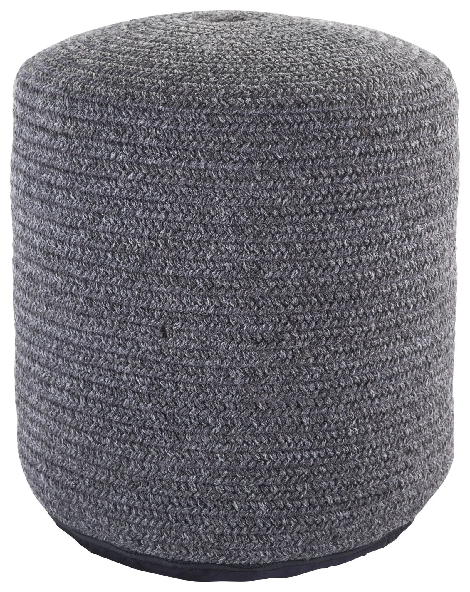 Montauk MOT01 Bridgehampton Dark Gray Pouf - Rug & Home