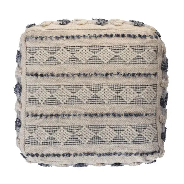 Morningside 99764NVI Navy/Ivory Pouf