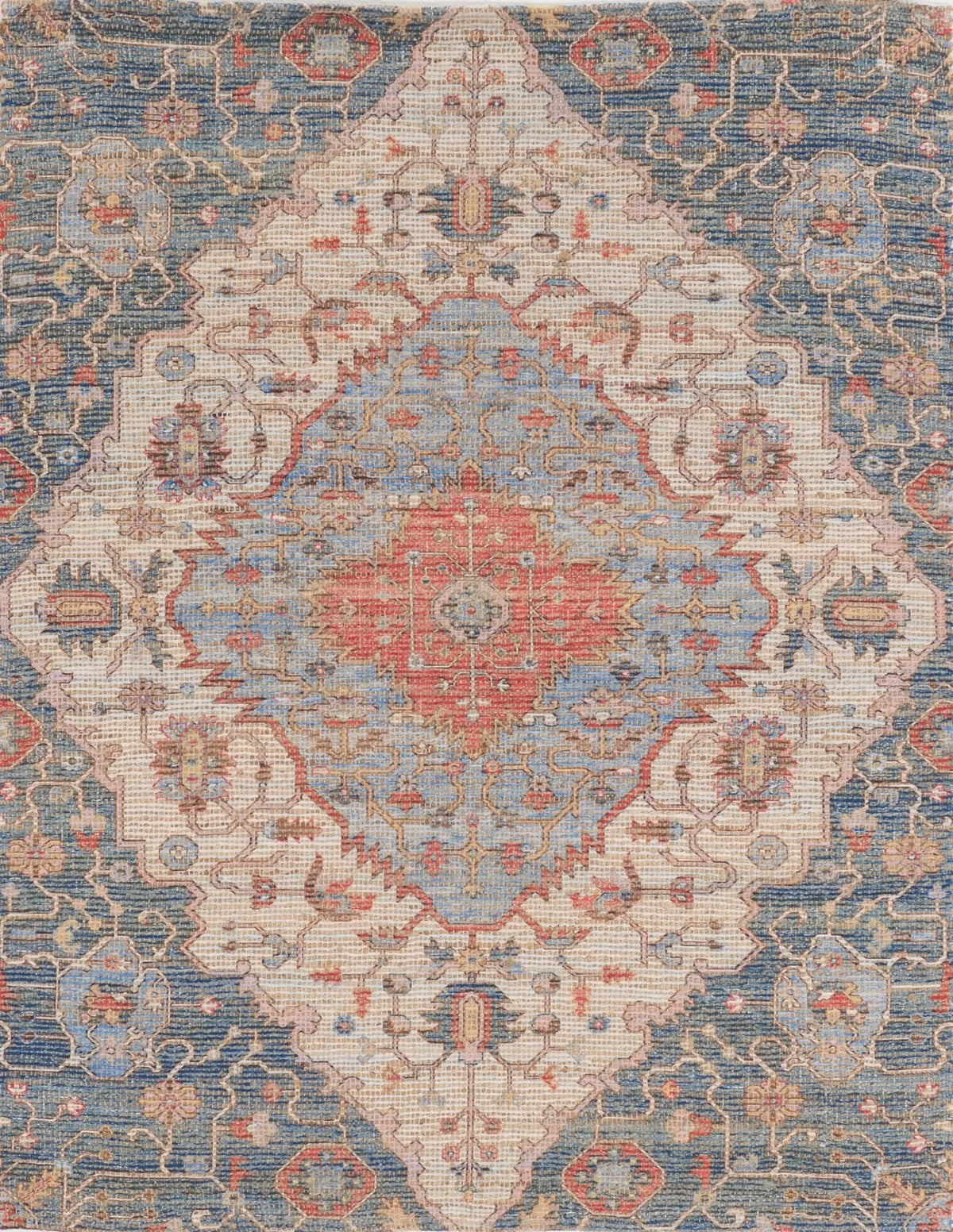 Morris 2223 Gramercy Blue/Red Rug - Rug & Home