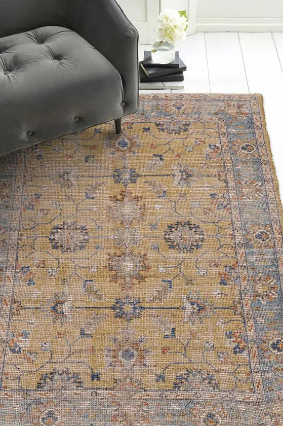 Morris 2231 Karissa Gold/Lt. Blue Rugs - Rug & Home