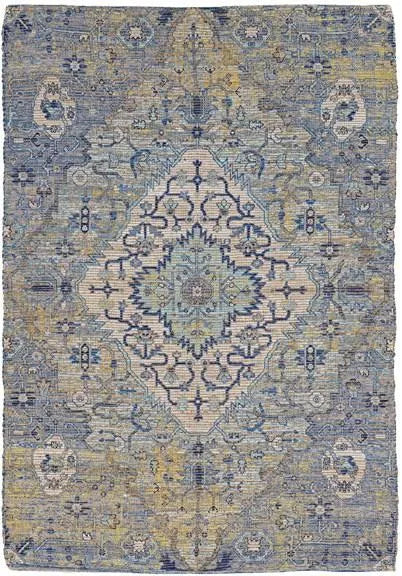 Morris 2232 Gramercy Blue/Yellow Rugs - Rug & Home