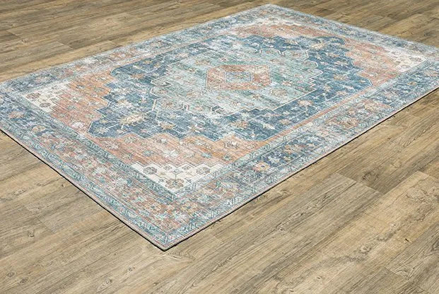 Myers Park MYP03 Rust/Blue Rug - Rug & Home