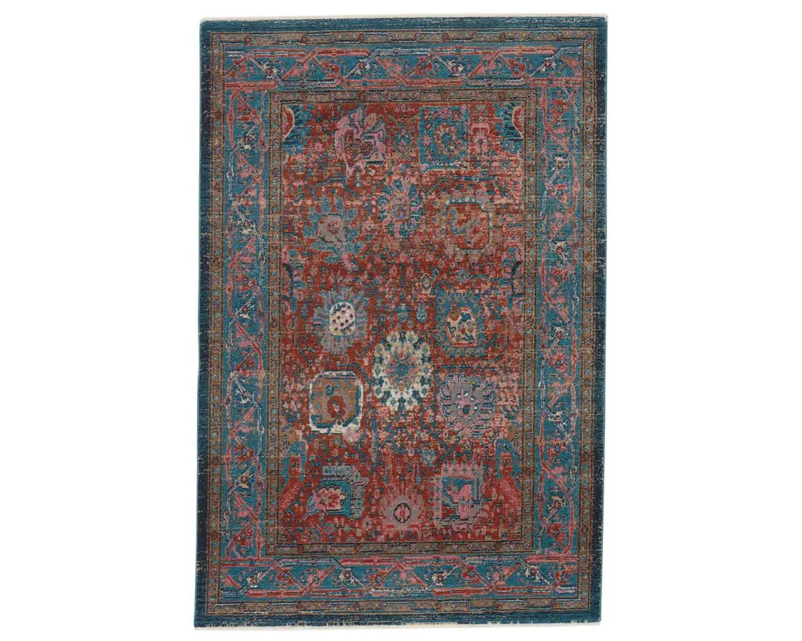 Myriad MYD11 Teal/Rust Rug - Rug & Home