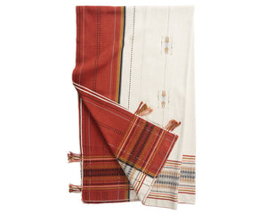 Nagaland Throw NGD09 Red/Cream Throw Blanket - Rug & Home