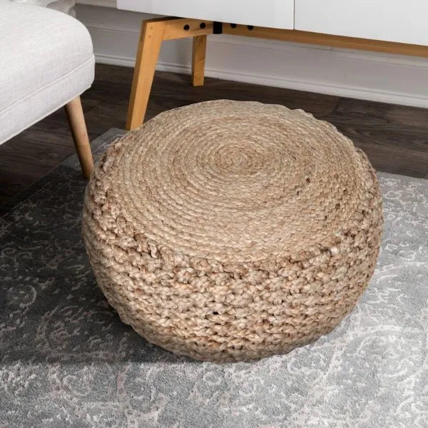 Natural Braided Jute LR99712 Pouf - Rug & Home