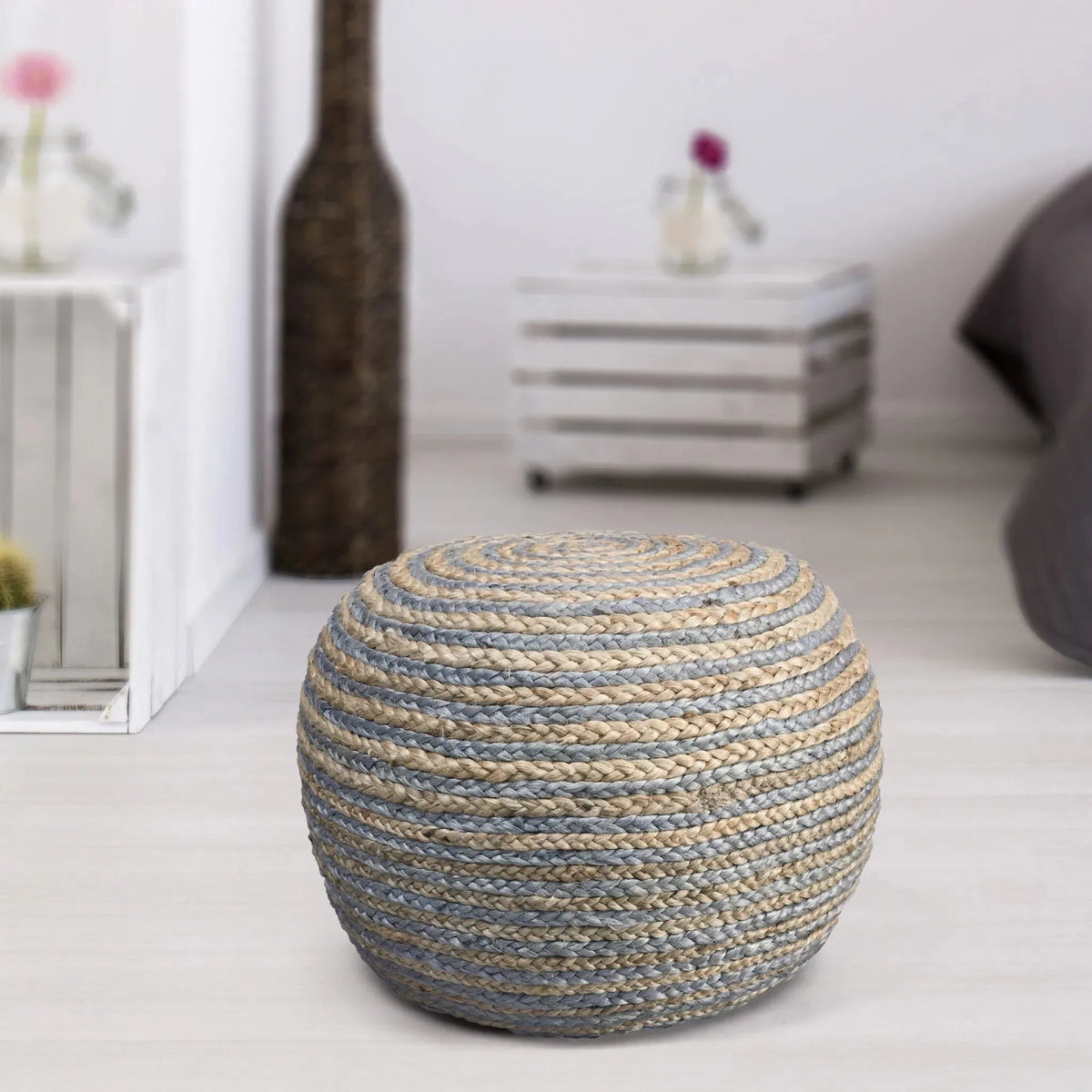 Natural Braided LR99702 Pouf