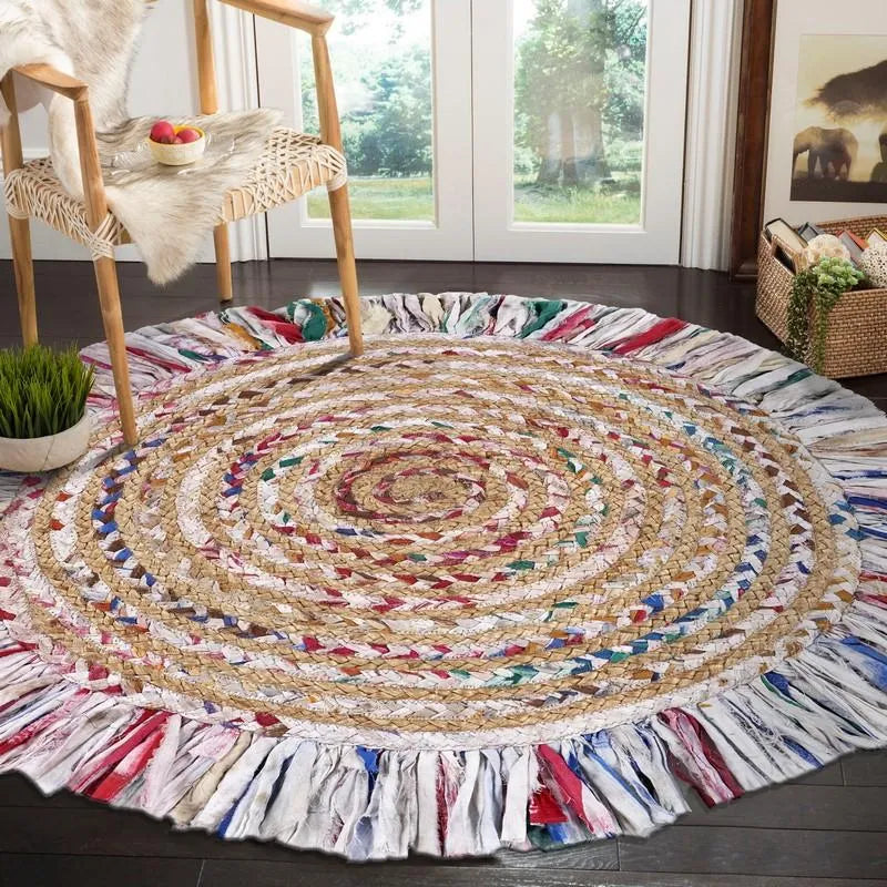 Natural Jute Lr03383 White/Multi/Natural Rug
