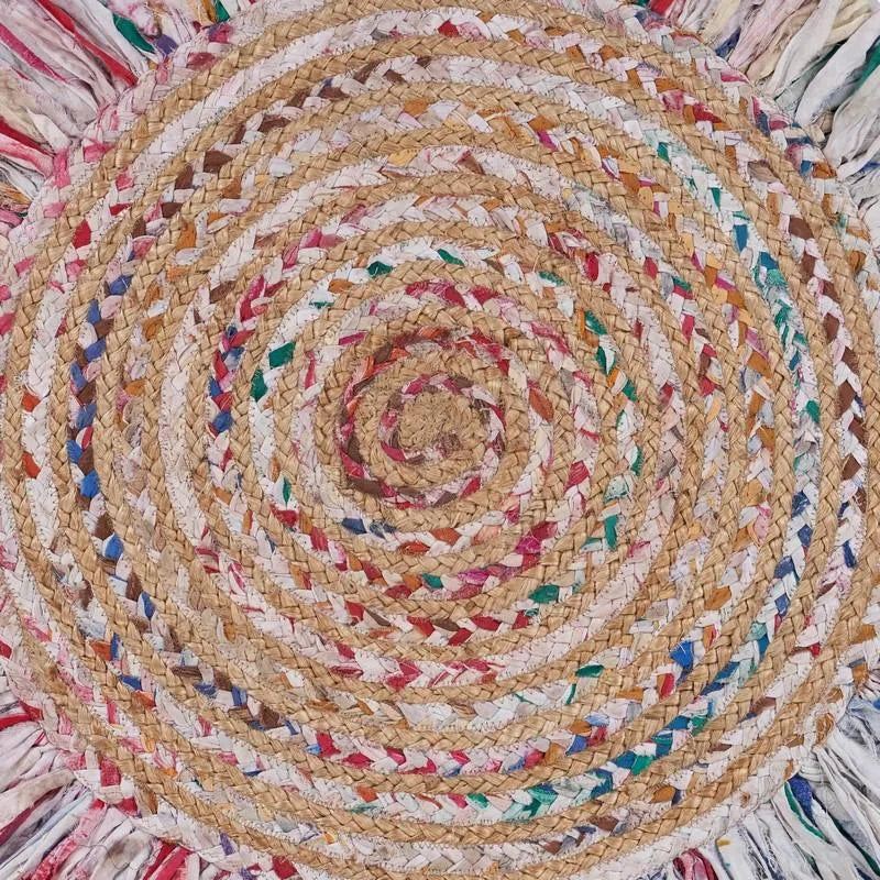 Natural Jute Lr03383 White/Multi/Natural Rug