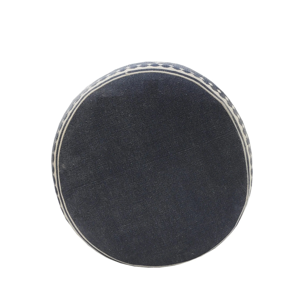 Natural Lr34031 Navy/Cream Pouf - Rug & Home