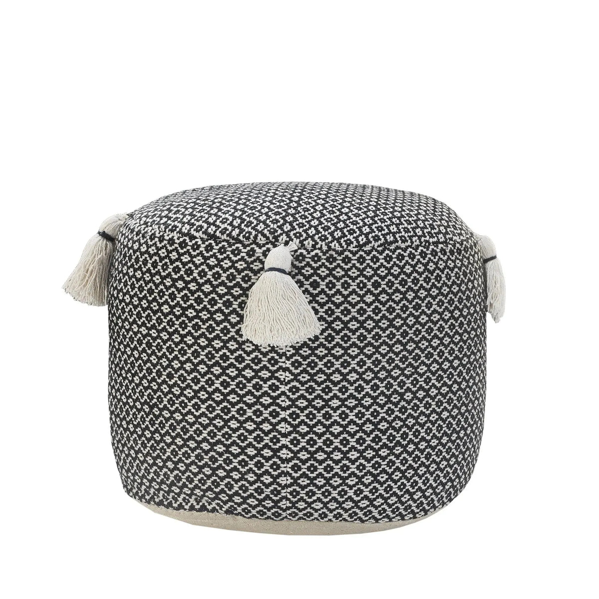 Natural Lr34032 Black/White Pouf