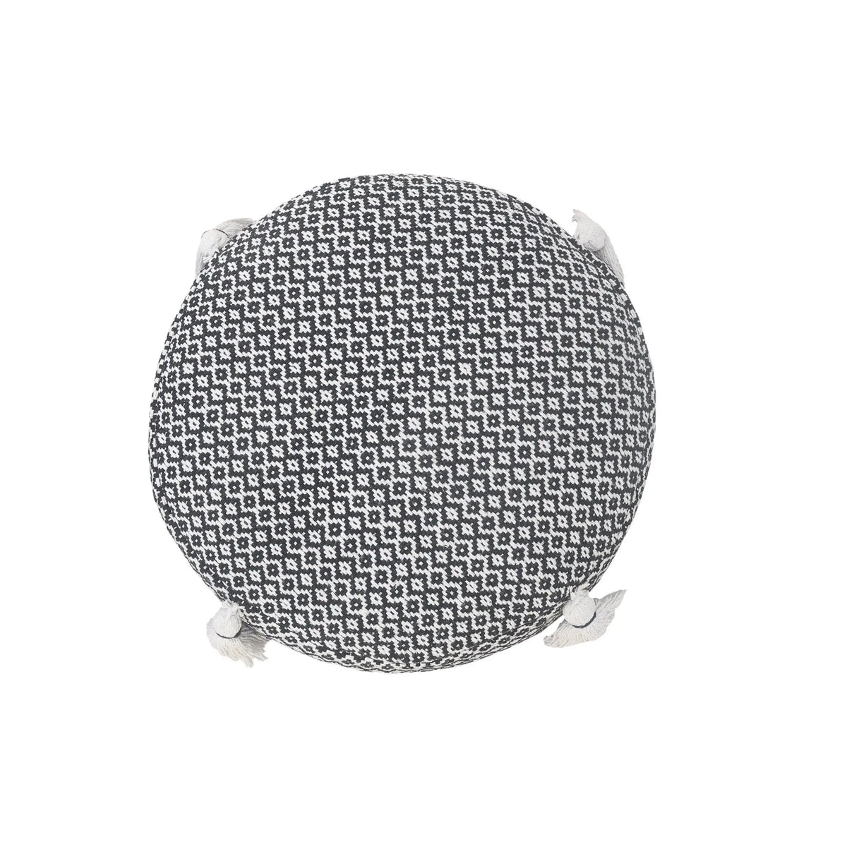 Natural Lr34032 Black/White Pouf