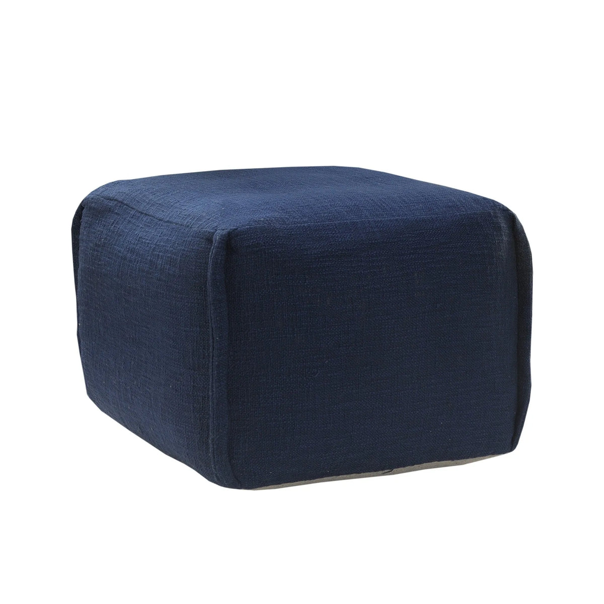 Natural Lr34033 Navy Pouf - Rug & Home