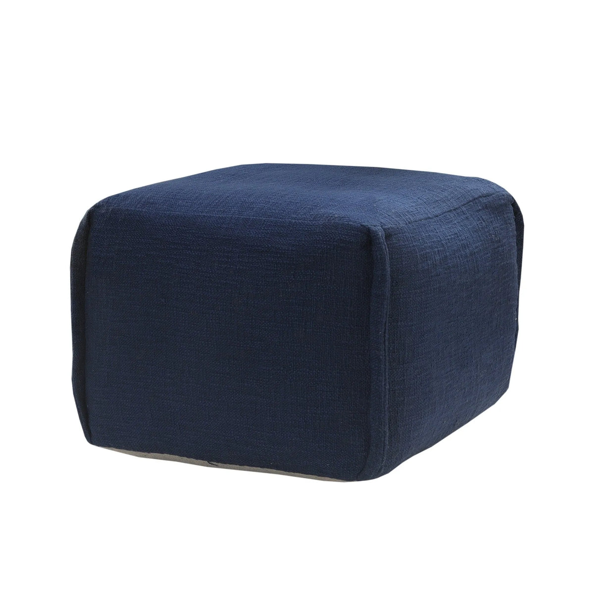 Natural Lr34033 Navy Pouf - Rug & Home