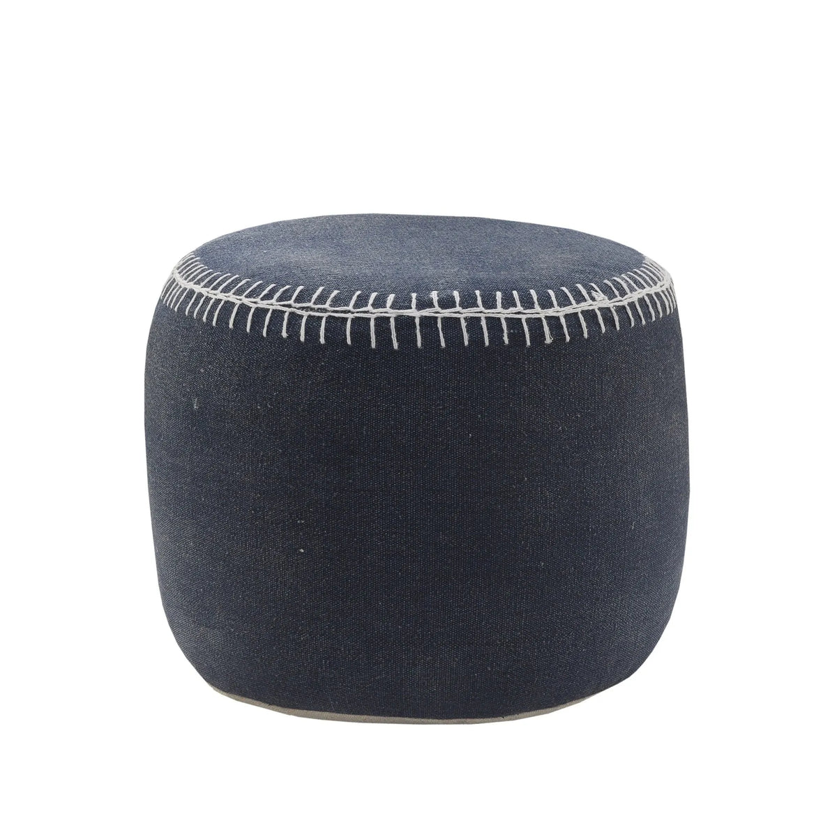 Natural Lr34034 Navy/White Pouf - Rug & Home