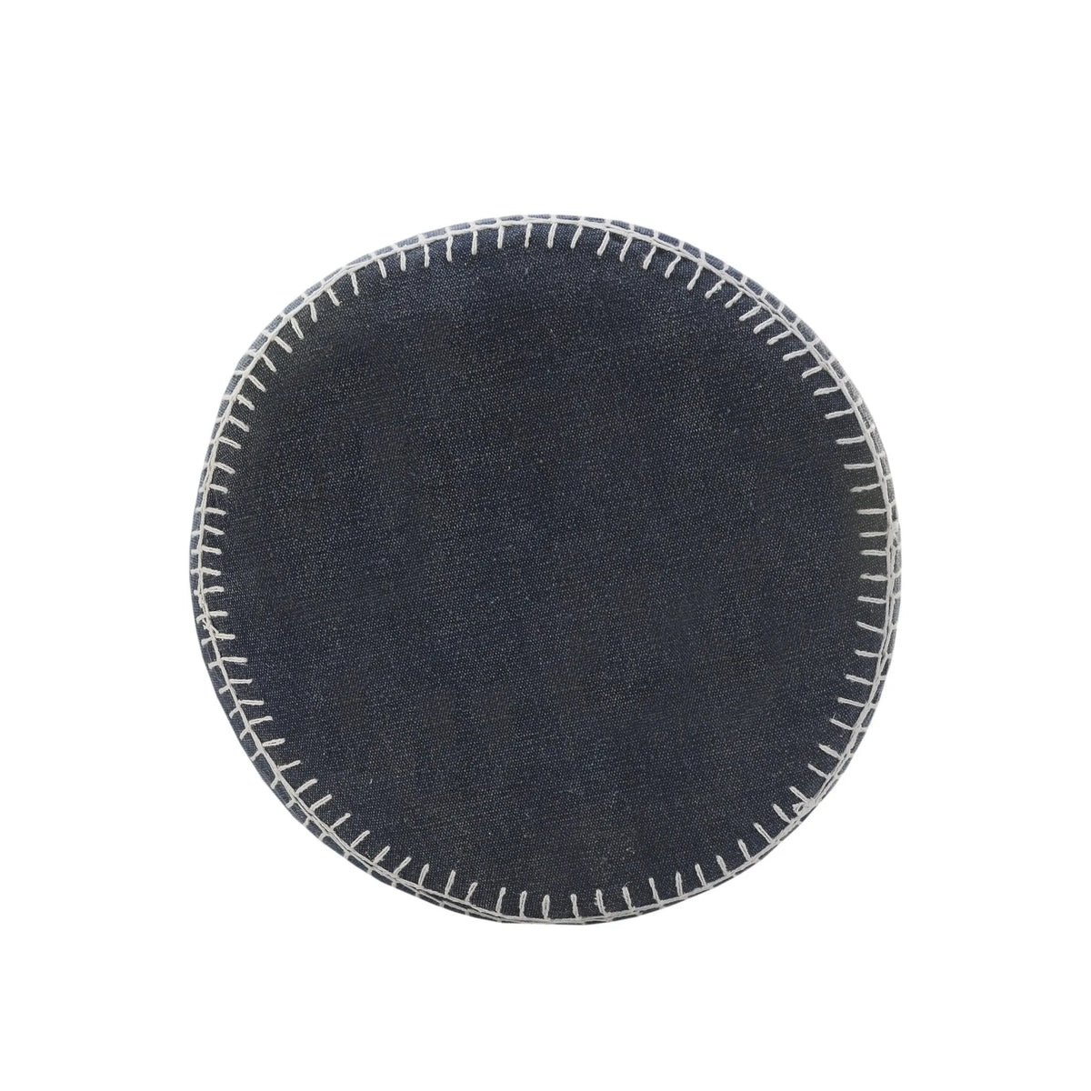 Natural Lr34034 Navy/White Pouf - Rug & Home