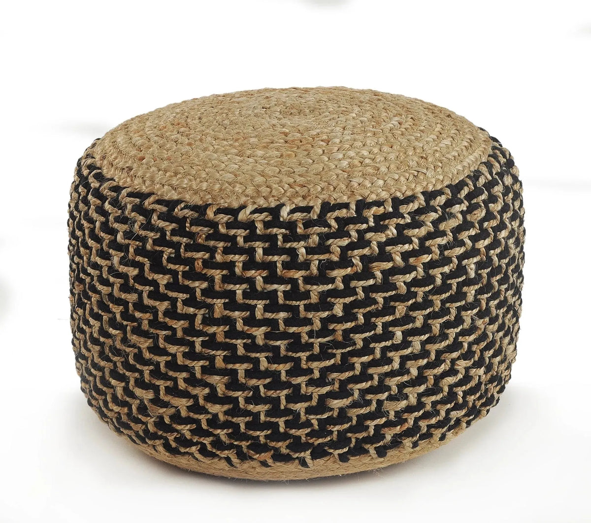 Natural Lr99761 Natural/Black Pouf