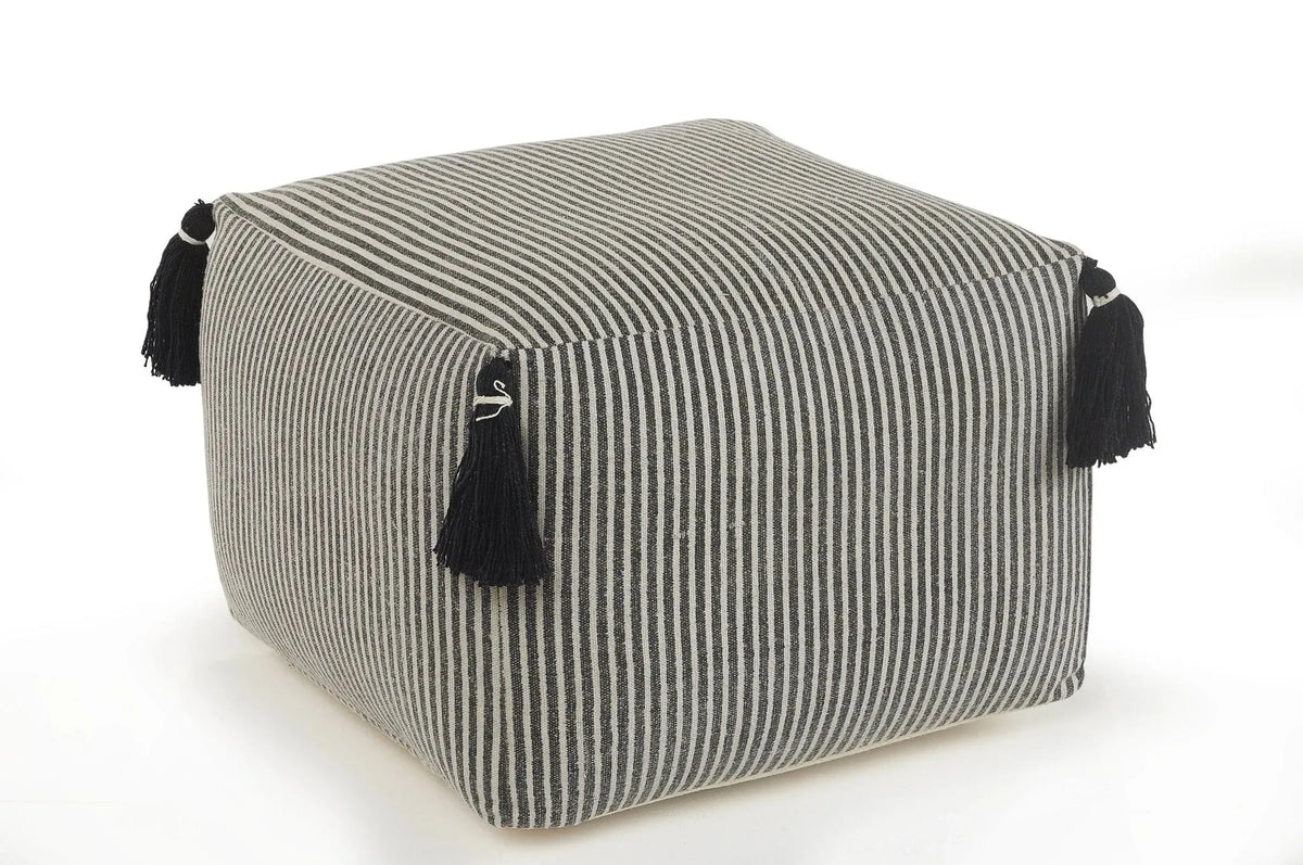 Natural Lr99763 Gray/Black  Pouf