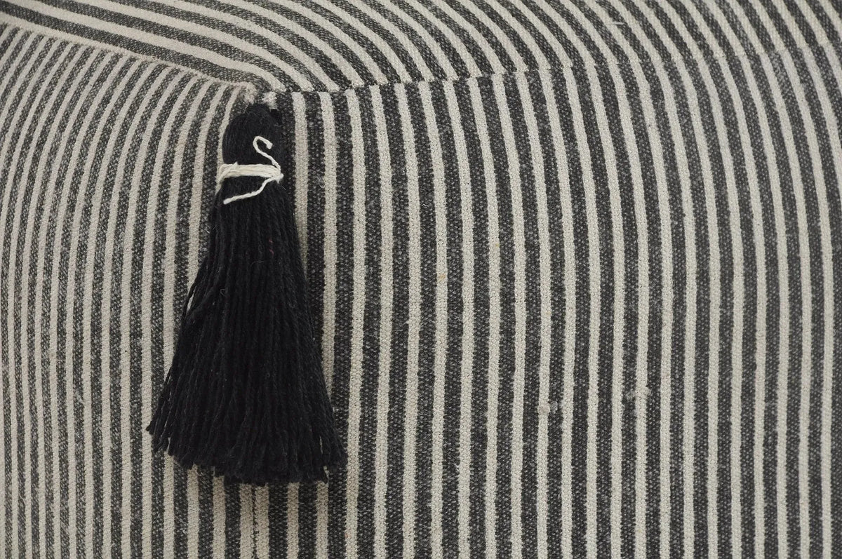 Natural Lr99763 Gray/Black  Pouf