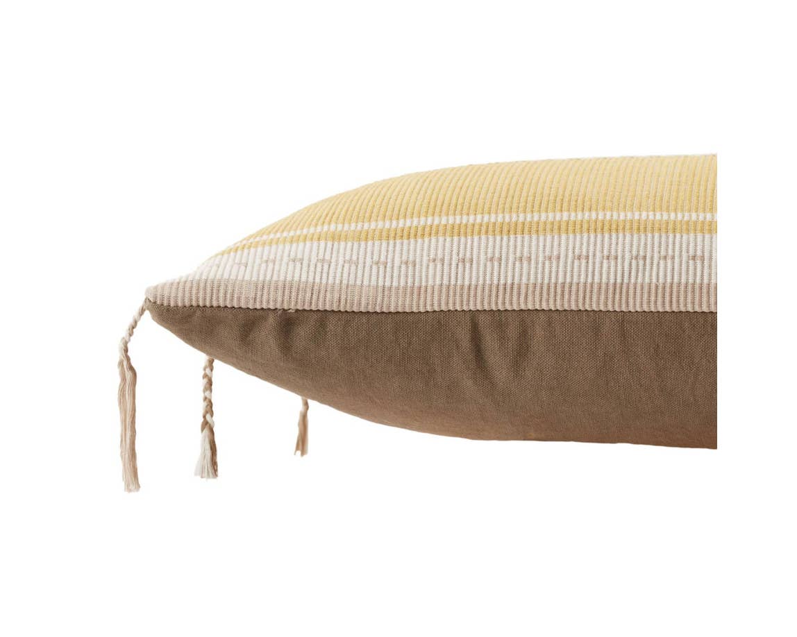 Navida NAD04 Yellow/Light Taupe Pillow - Rug & Home