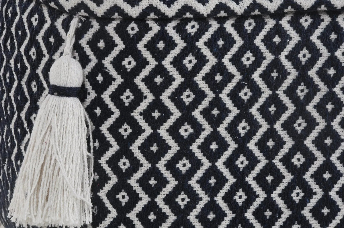 Navy and Ivory Diamond LR99762 Pouf