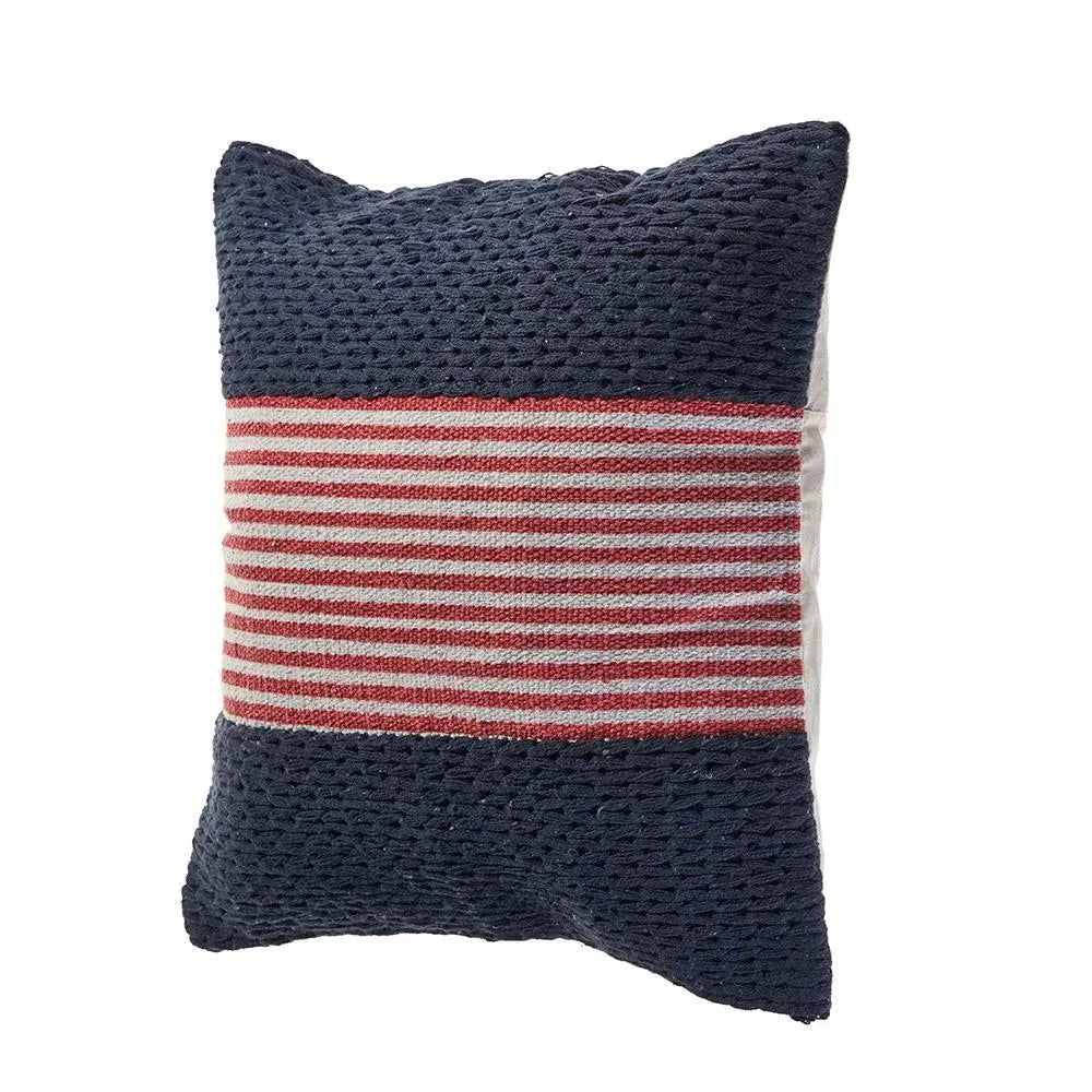 Navy Nautical Striped LR07429 Throw Pillow