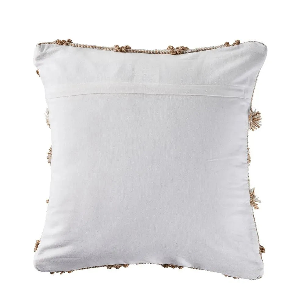 Neutral Soft Pom Pom Geometric  LR07453 Throw Pillow