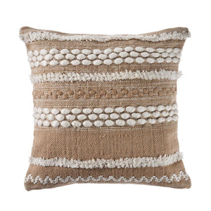 Neutral Textured Embroidered LR07454 Throw Pillow - Rug & Home