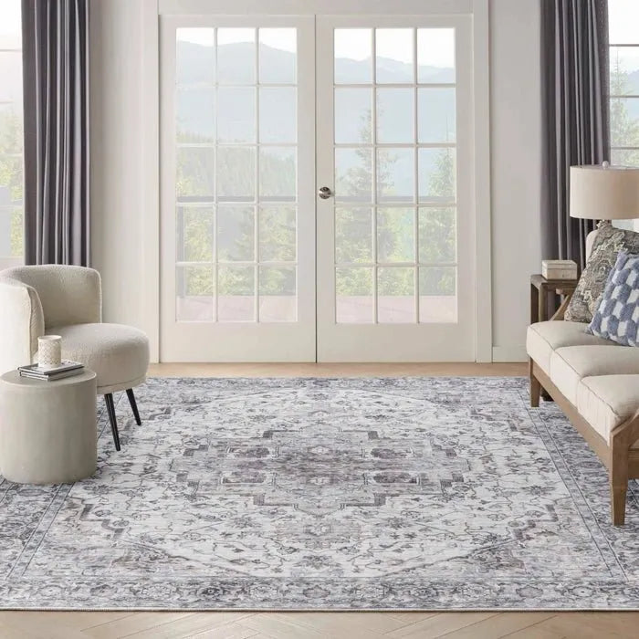 Nicole Curtis Machine Washable Series 1 SR101 Ivory/Beige Rug - Rug & Home