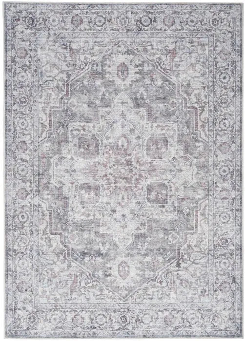 Nicole Curtis Machine Washable Series 1 SR101 Ivory/Grey Rug - Rug & Home