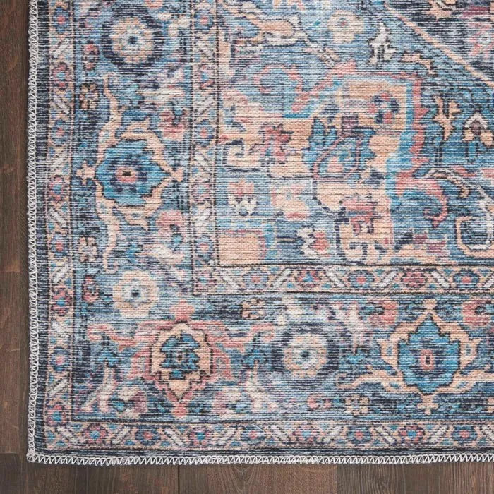 Nicole Curtis Machine Washable Series 1 SR101 Light Blue/Multi Rug - Rug & Home