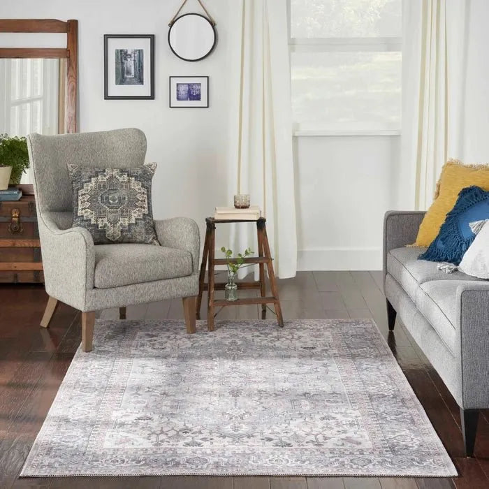 Nicole Curtis Machine Washable Series 1 SR104 Grey Rug - Rug & Home