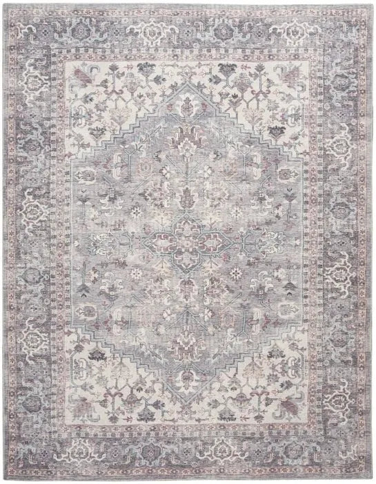 Nicole Curtis Machine Washable Series 1 SR104 Grey Rug - Rug & Home