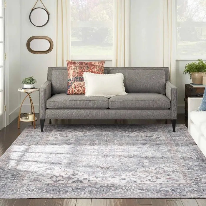 Nicole Curtis Machine Washable Series 1 SR104 Grey Rug - Rug & Home