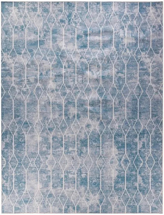 Nicole Curtis Machine Washable Series 1 SR107 Blue/Grey Rug - Rug & Home