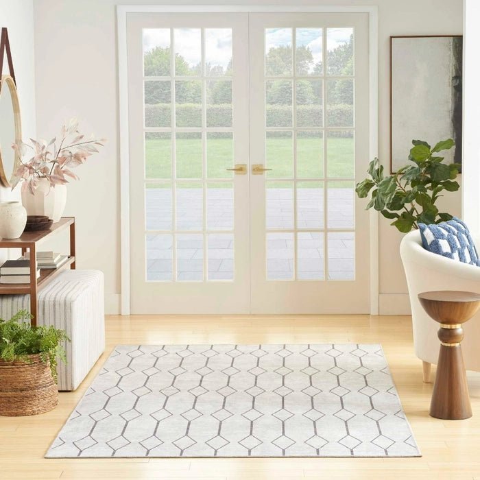 Nicole Curtis Machine Washable Series 1 SR107 Ivory/Grey Rug - Rug & Home